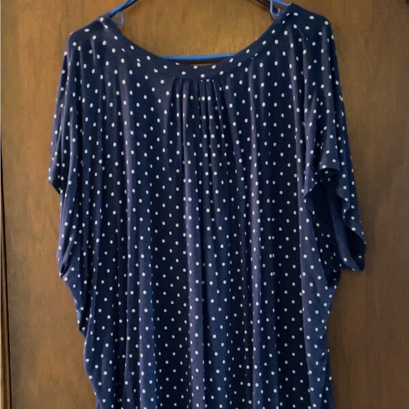 Michael Kors Navy Polka Dot Blouse - Picture 2 of 3